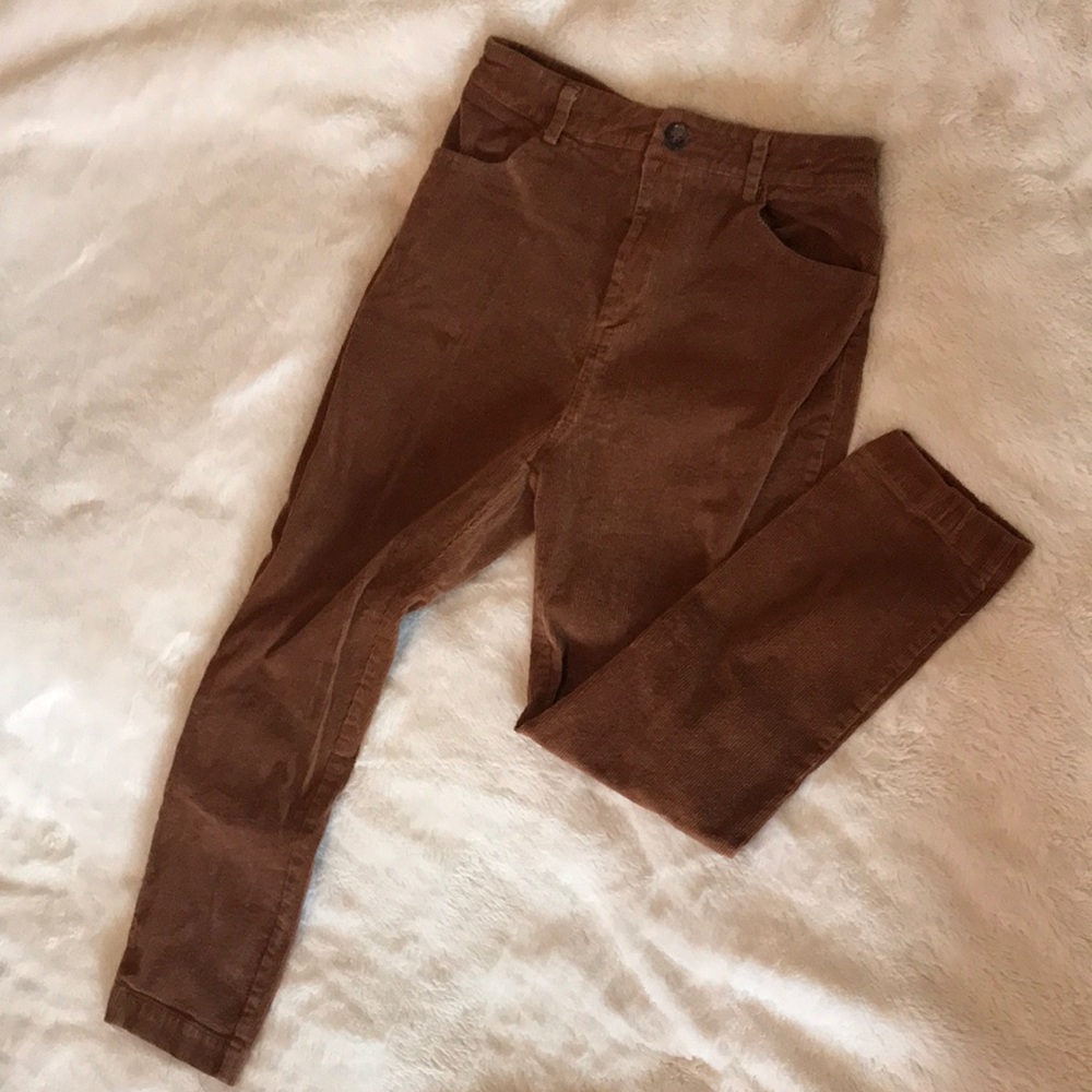 corduroy brown pockets pixie cut